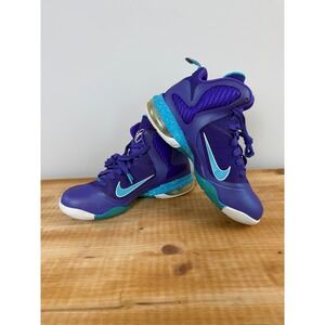 Nike LeBron 9 Summit Lake Hornets Purple Turquoise Sneakers 47266-500 Kids 6.5Y